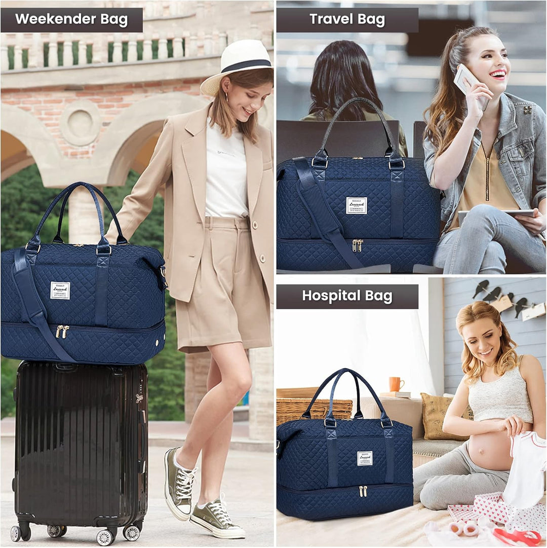 LOVEVOOK Reisetasche Sporttasche Damen Gross Handgepäck Tasche mit Kulturbeutel Weekender Travel Duf