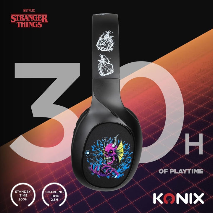 Konix Stranger Things On-Ear-Kopfhörer kabellos Bluetooth 5.3 PC, Smartphones, Tablets - Mikrofon -