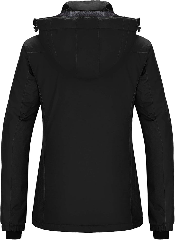 Wantdo Damen Winter Skijacke Warm Fleece Mantel Berg Snowboardjacke Outdoor Kapuzen Windbreaker Jack