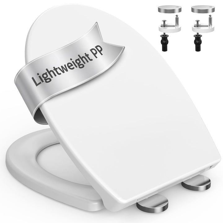 Surfou WC Sitz Mit Absenkautomatik, Toilettendeckel Weiss Oval Toilettenbrille Klodeckel Klo Deckel,