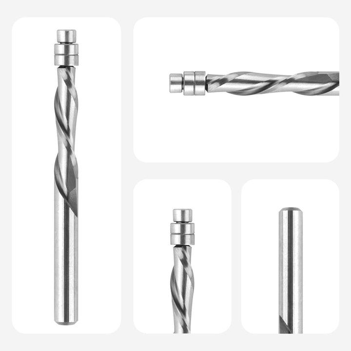 SpeTool Down Cut Spiralfräser-Bit, 6,35 mm Schaft, 3,8 cm Schnittlänge, extra lang, 7,6 cm OVL, Hart