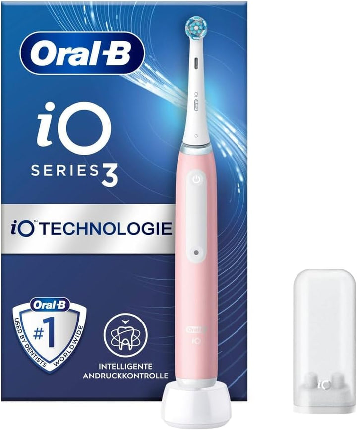 Oral-B iO 3N Elektrische Zahnbürste, Rosa, runde Bürste, weiche Mikrovibrationen, 3 Putzmodi, 1 Lade