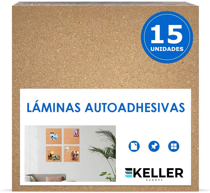 NURADA - Pinnwand Kork - Korkplatten für die Wand 300x300x4mm (15 Stück) - Korkplatte, Korkplatten,