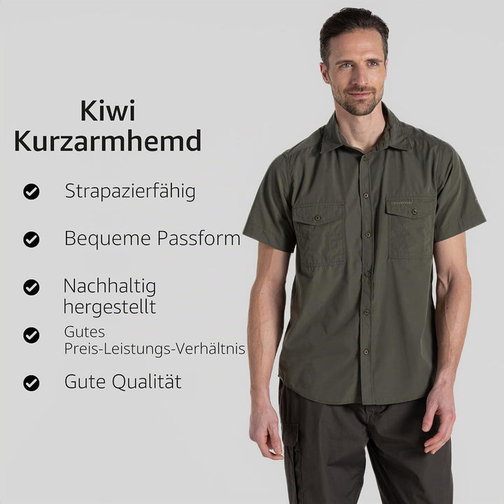 Craghoppers Herren Kiwi Kurzarm-Shirt Wanderhemd (1er Pack), Cedar