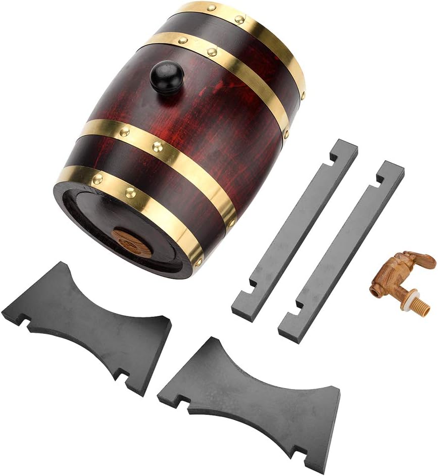 Holzfass Aufbewahrung Weinfass 1,5 l Holz Eiche Bierspender Fass für Whiskey Rum Port, 20,0 x 20,0 x
