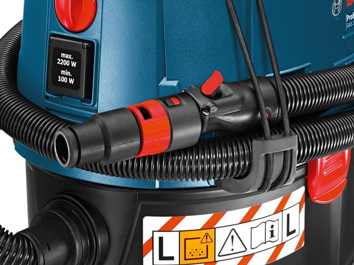 Bosch Professional Nass-/Trockensauger GAS 35 L SFC+ (inkl. 1x Zellulose-Flachfaltenflter, Fugendüse