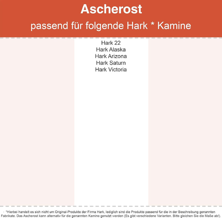 Kaminrost/Ascherost Rund Ø 198 x 10 mm passend für Hark ** Kaminöfen inkl. Modellübersicht - Aschero