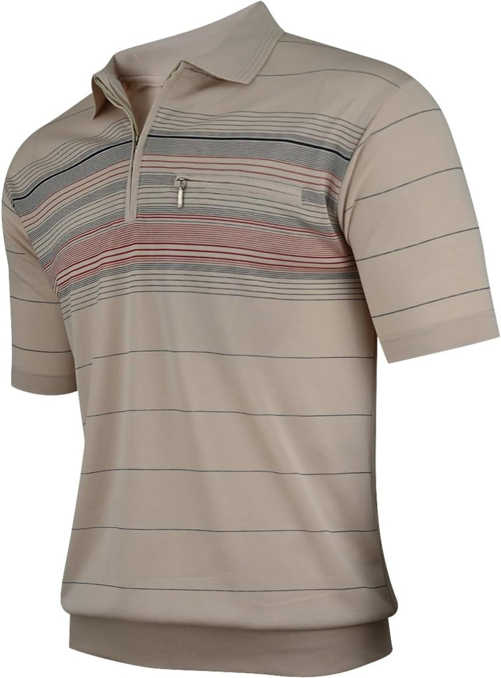 Soltice Herren Kurzarm Poloshirts, Gestreifte Poloshirts, Blousonshirts, Golfshirts mit Brusttaschen