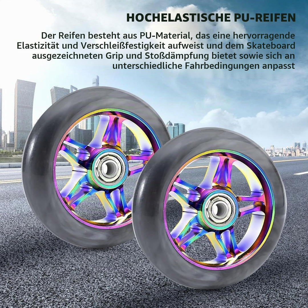 Scooter-Räder 110 mm, 2 Stück Scooter-Räder, Ersatzrad mit ABEC 9 Kugellagern, für Kippwagen, Extrem