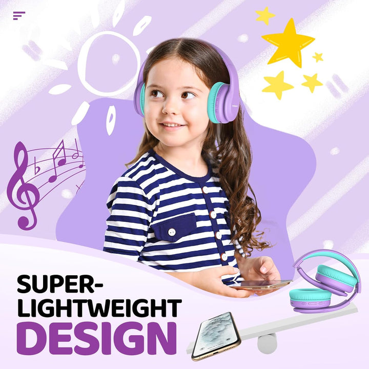 Bluetooth Kopfhörer Kinder, Kabellose Kinderkopfhörer Over-Ear mit 85/94dB Lautstärkebegrenzung, 60