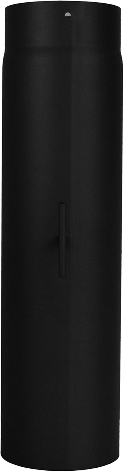 Ofenrohr 500 mm mit Drosselklappe, im Durchmesser DN 130 mm, Farbe: schwarz - weitere Rohre aus unse