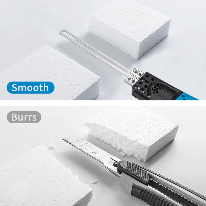 MINOVA Akku-Styrocutter Pro Elektrischer Heissschneider für Stoffe und Seile inklusive Messer und Zu