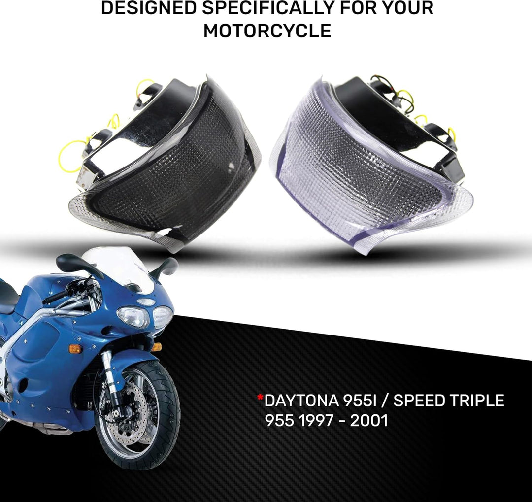 avdb-moto LED-Bremslicht mit integriertem Blinker kompatibel mit Triumph T595, Speed Triple 995 1997
