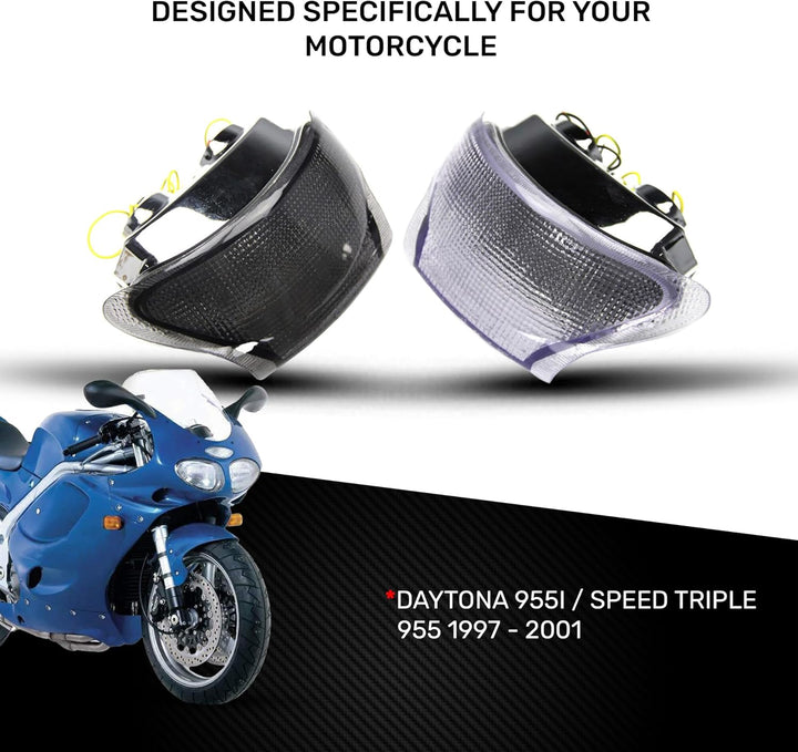 avdb-moto LED-Bremslicht mit integriertem Blinker kompatibel mit Triumph T595, Speed Triple 995 1997