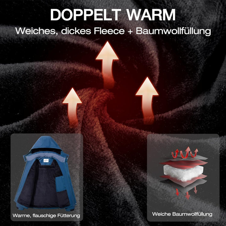 OutPro Herren Skijacke Vielseitige Winterjacke - Wasserdicht, winddicht,Perfekt für Outdoor-Aktivitä