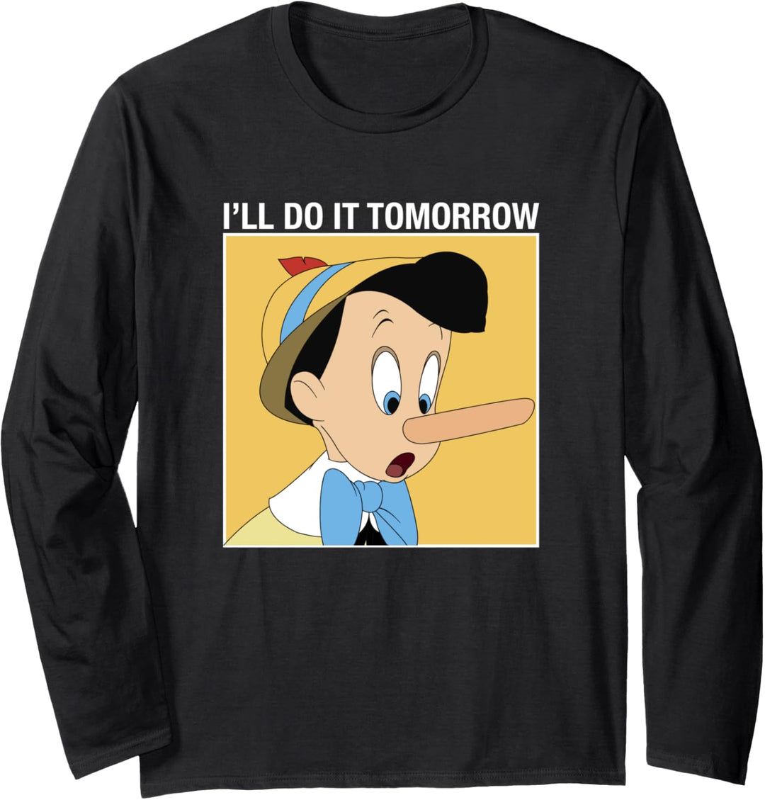 Disney Pinocchio Ich mache es morgen V2 Langarmshirt