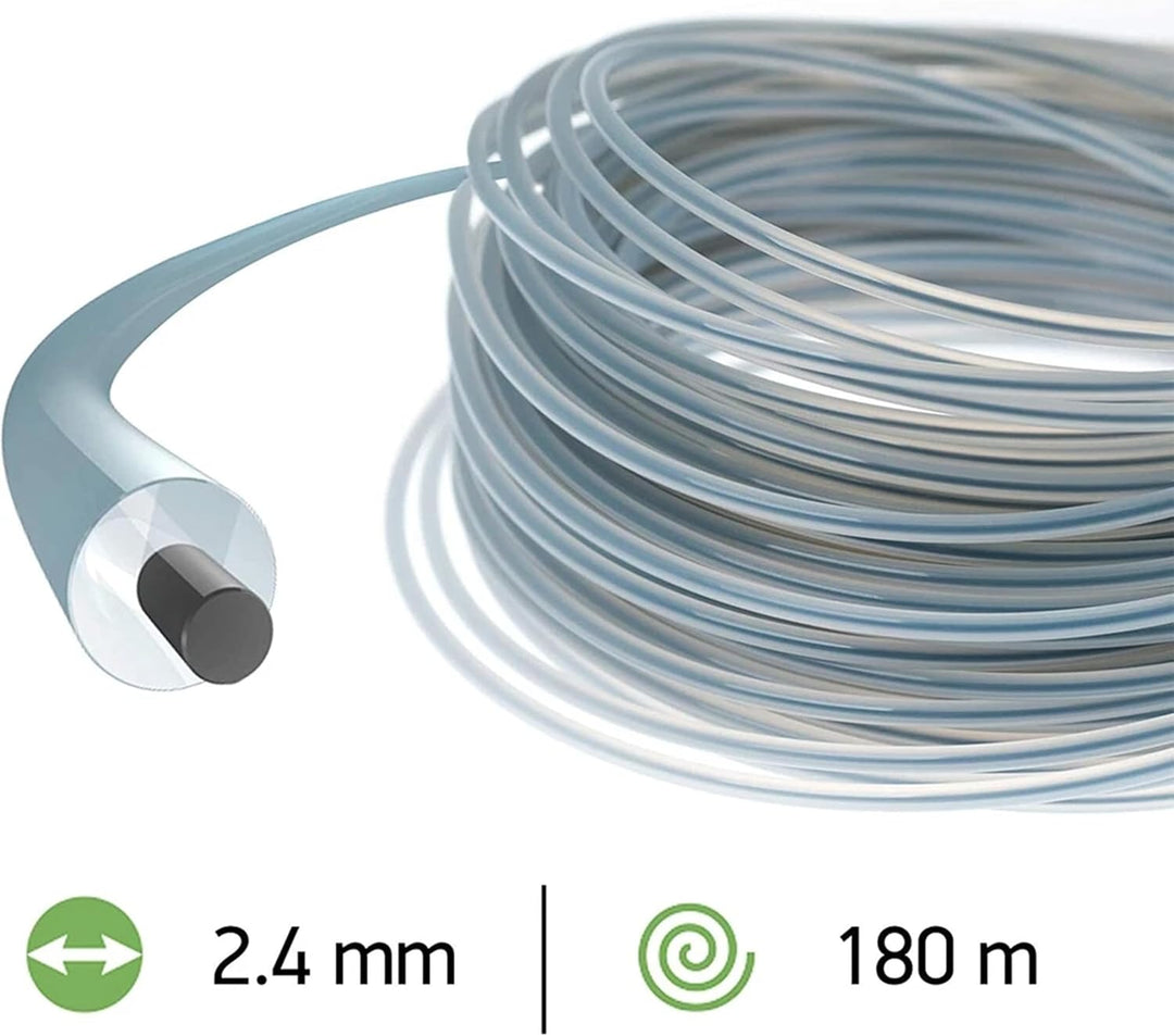 Oregon 106503E Duoline Mähfaden mit rundem Querschnitt, 2,4 mm, 180 Meter-Spule 2,4 MM X 180