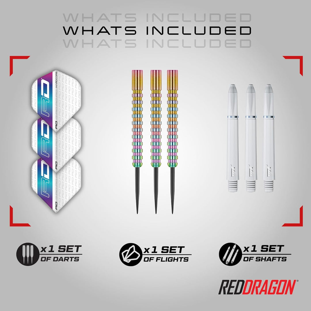 RED DRAGON Javelin Serie Premium Wolfram Steeltip Darts Set mit Flüge und Schäften 22G 1, 22G 1