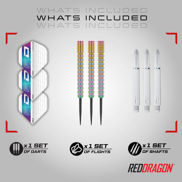 RED DRAGON Javelin Serie Premium Wolfram Steeltip Darts Set mit Flüge und Schäften 22G 1, 22G 1