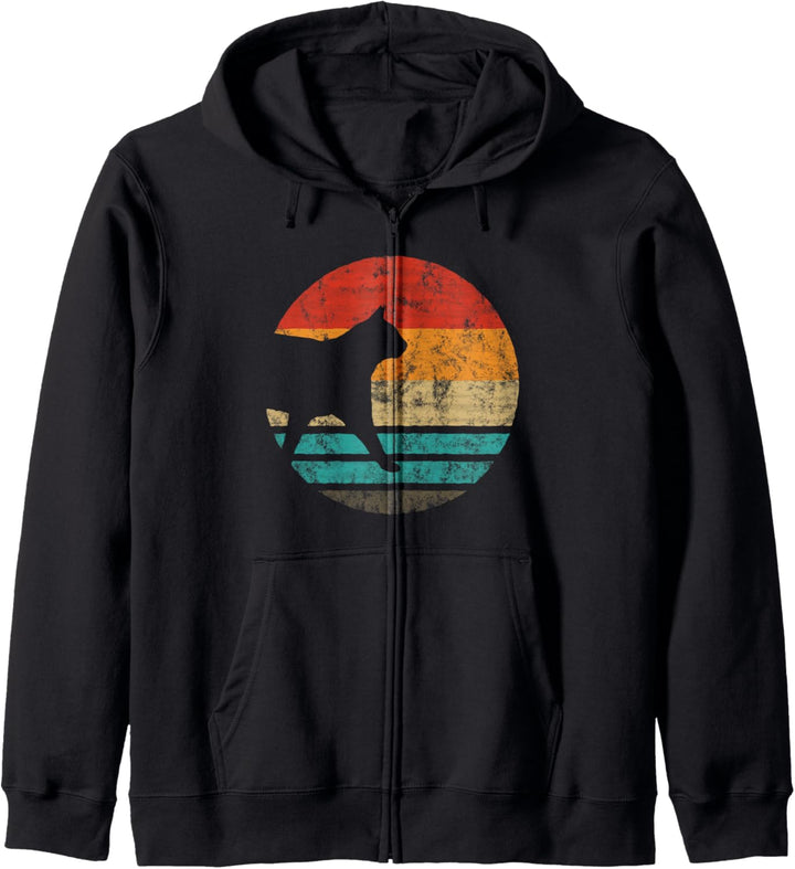 Katze Retro Style Vintage Kapuzenjacke