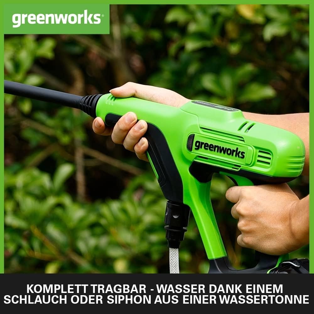 Greenworks Tools Akku-Druckreiniger G24PW (Li-Ion 24V 300 Watt Motorleistung 24 bar Druck 180 l/h Du