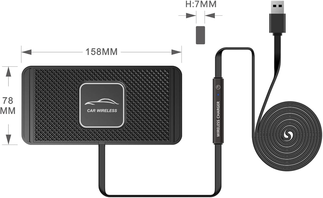 Schnellladematte, Auto Qi Schnellladegerät Anti Rutsch Pad Handyhalterung Ständer für Samsung