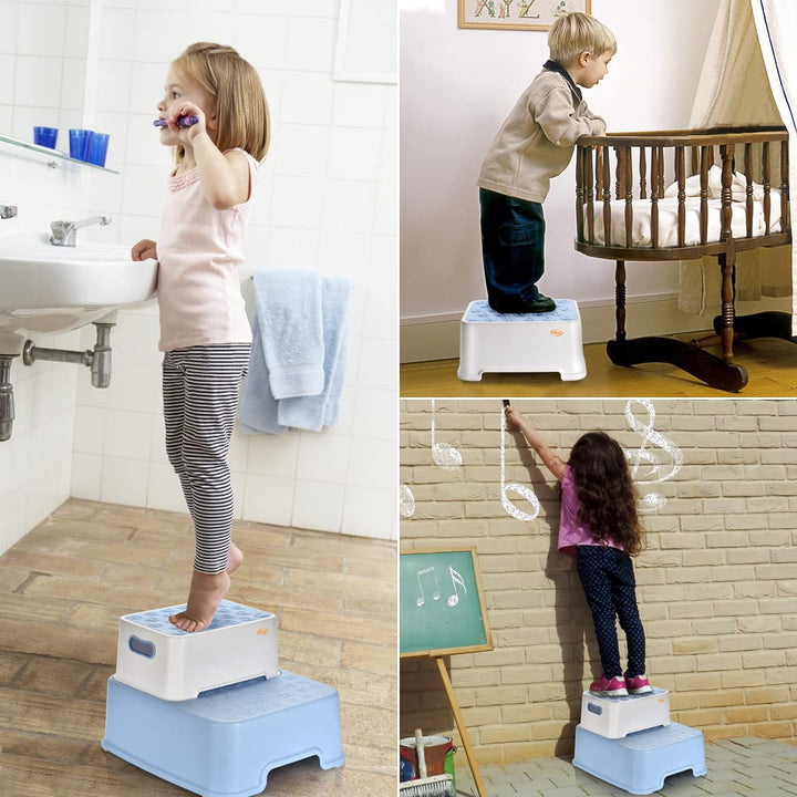 QHYK Tritthocker, Zweistufiger Tritthocker für Kinder, Trennbar Separate Nutzung, Robust Antirutsch,