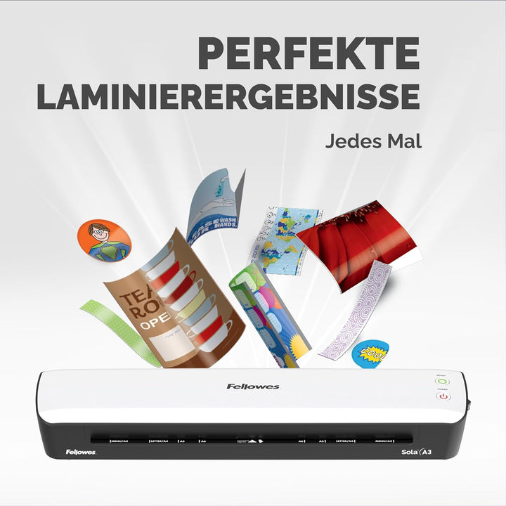 Fellowes Laminiergerät A3 Sola für Zuhause und Homeoffice, für Laminierfolien bis 125 Mikron Stärke,