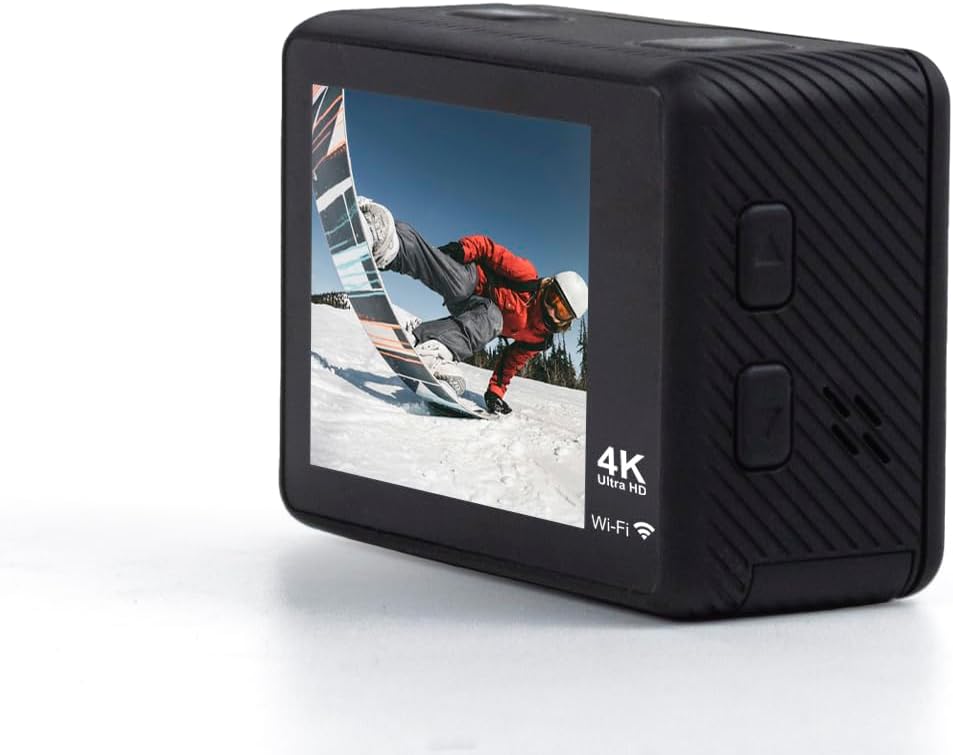 PRIXTON Action-Kamera DV670 Multisport | Sportkamera mit 4K-Auflösung, Doppelbildschirm, WLAN und Mo