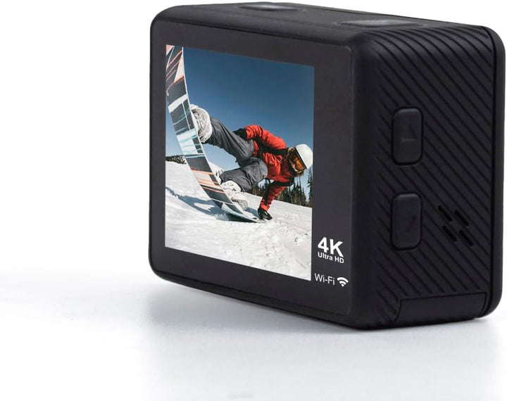 PRIXTON Action-Kamera DV670 Multisport | Sportkamera mit 4K-Auflösung, Doppelbildschirm, WLAN und Mo
