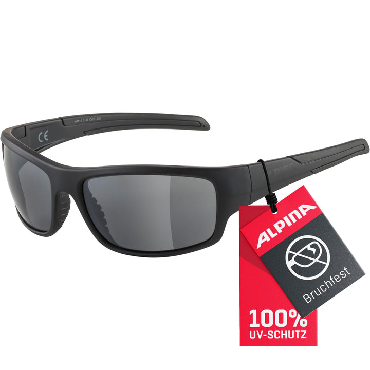 ALPINA TESTIDO - Verspiegelte und Bruchsichere Sport- & Fahrradbrille Mit 100% UV-Schutz Für Erwachs
