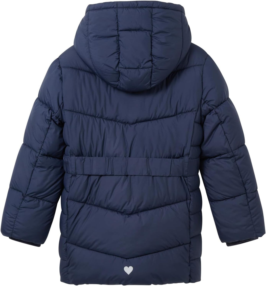 TOM TAILOR Mädchen Wintermantel mit Kapuze & Gürtel, 10668 - Sky Captain Blue