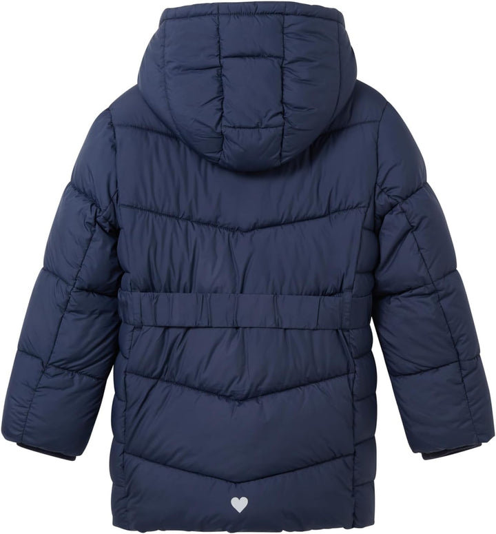 TOM TAILOR Mädchen Wintermantel mit Kapuze & Gürtel, 10668 - Sky Captain Blue