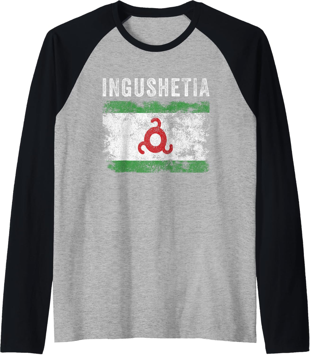 Inguschetien-Flagge im Used-Look - Männer Frauen Kinder - Ingusch Flagge Raglan
