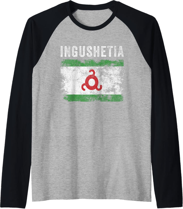Inguschetien-Flagge im Used-Look - Männer Frauen Kinder - Ingusch Flagge Raglan