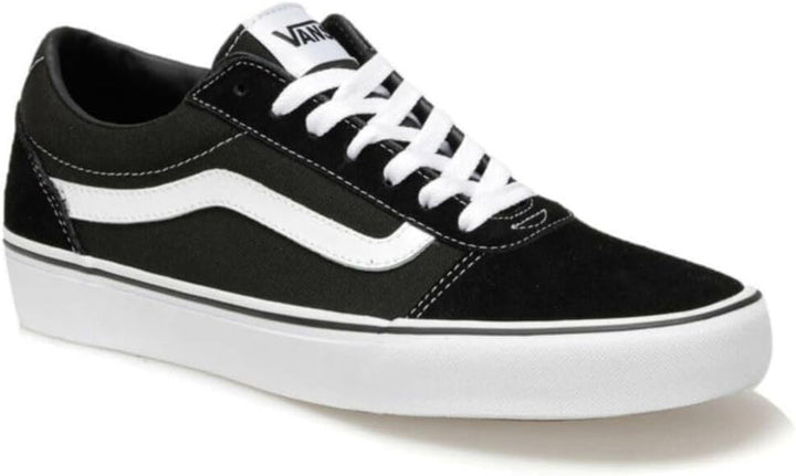 Vans Herren Ward Sneaker 38.5 EU Suede Canvas Black White, 38.5 EU Suede Canvas Black White