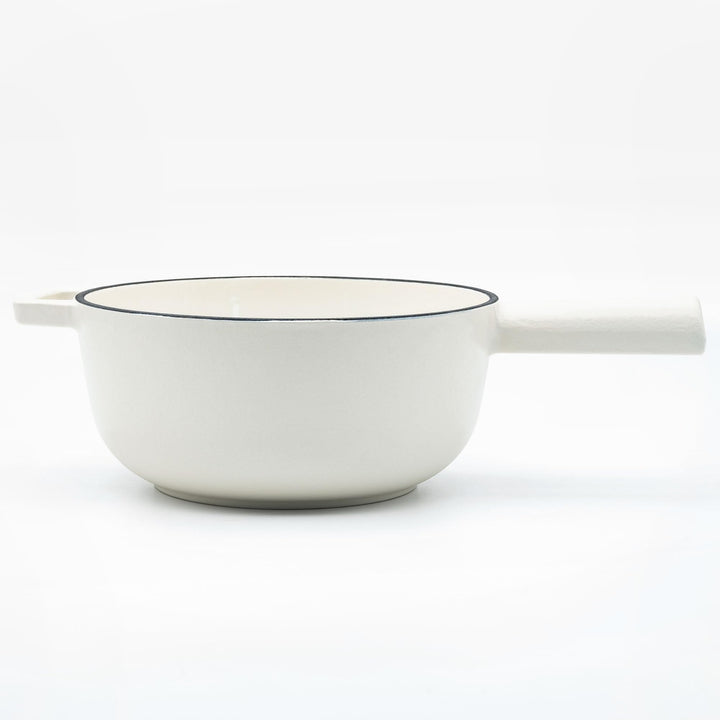 osoltus Fondue | Käsefondue | Fleischfondue Topf Gusseisen cremeweiss 6 Personen Emaille Cremeweiss