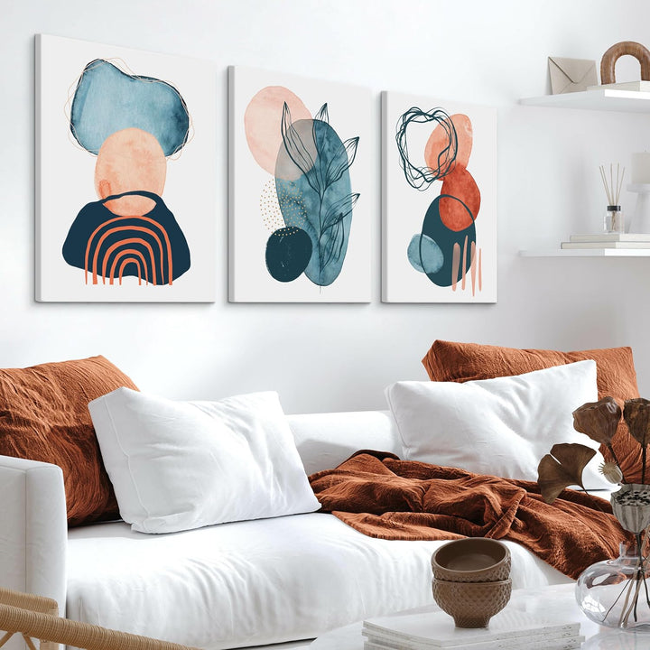 Muralo - Wandbilder Set - Leinwand Bilder Set Aufhängefertig - Bilder für Wohnzimmer Schlafzimmer -