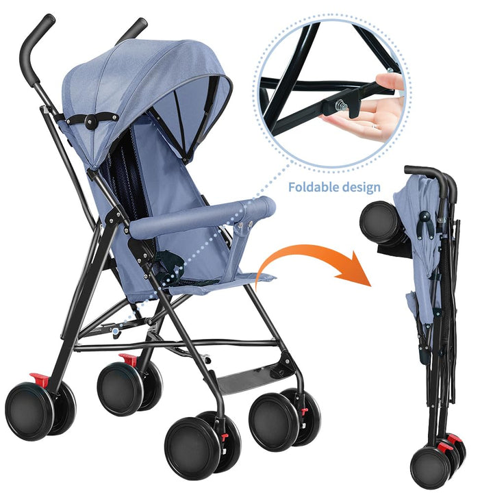 MUL-BOUTIQU Kinderwagen, Liegebuggy,Federleichter Reisebuggy 4.5 kg, Drehbare Vorderräder, für Kinde