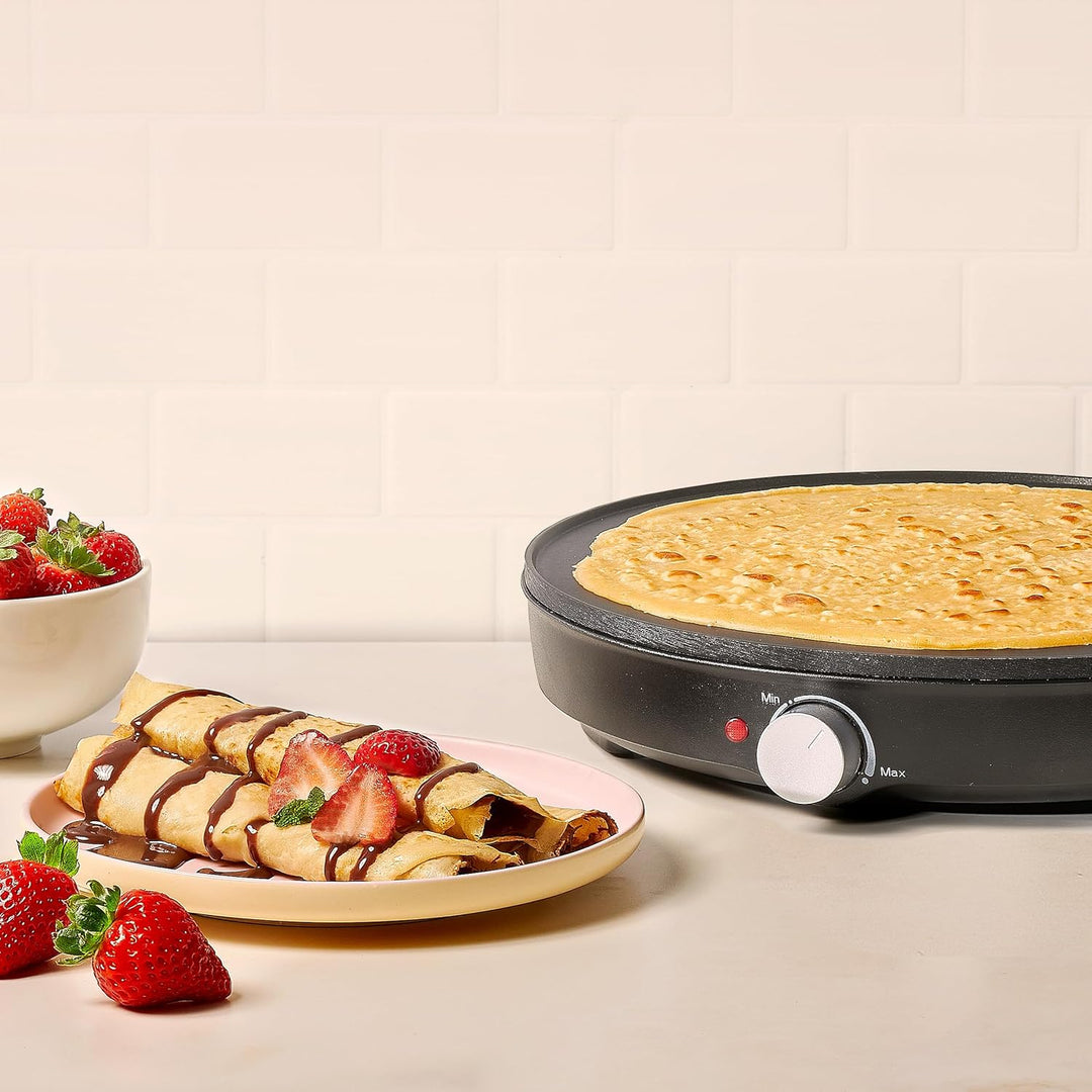 Ufesa Crêpes-Maker Dolcevita 1000W, Antihaftplatte 30cm, Einstellbare Temperaturregelung, Kontrollle