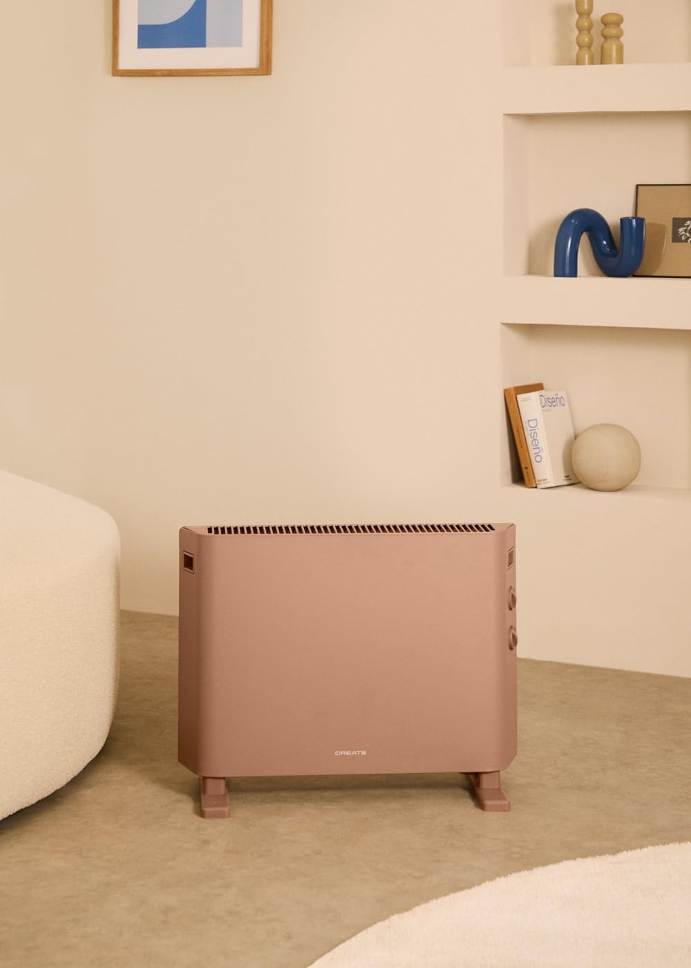 CREATE/WARM HANDY COLOURS/Konvektorheizung Mokka/Ventilator- und Warmluftfunktion, Räume bis zu 20 m