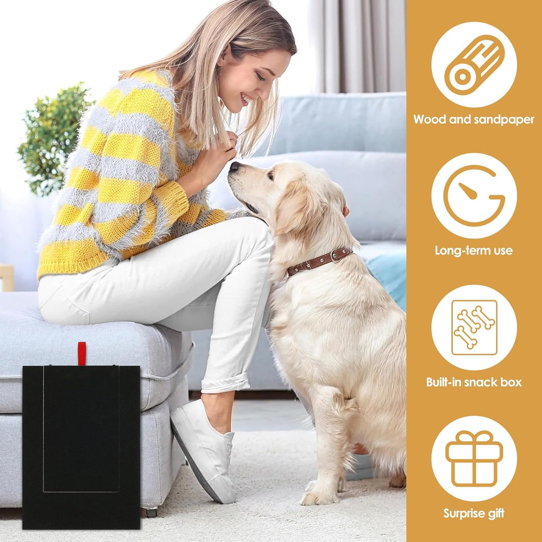 Hunde Krallen Kratzbrett 35x25x3cm Kratzbrett für Hunde mit Leckerli Box Quadrat Stressfrei Dog Nail