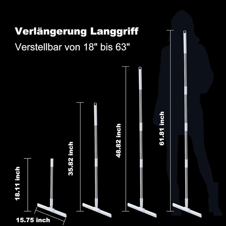 Gummiabzieher für den Boden, 157,5 cm Langer Griff, Fensterabzieher, Silikon-Tierhaarentferner, magi
