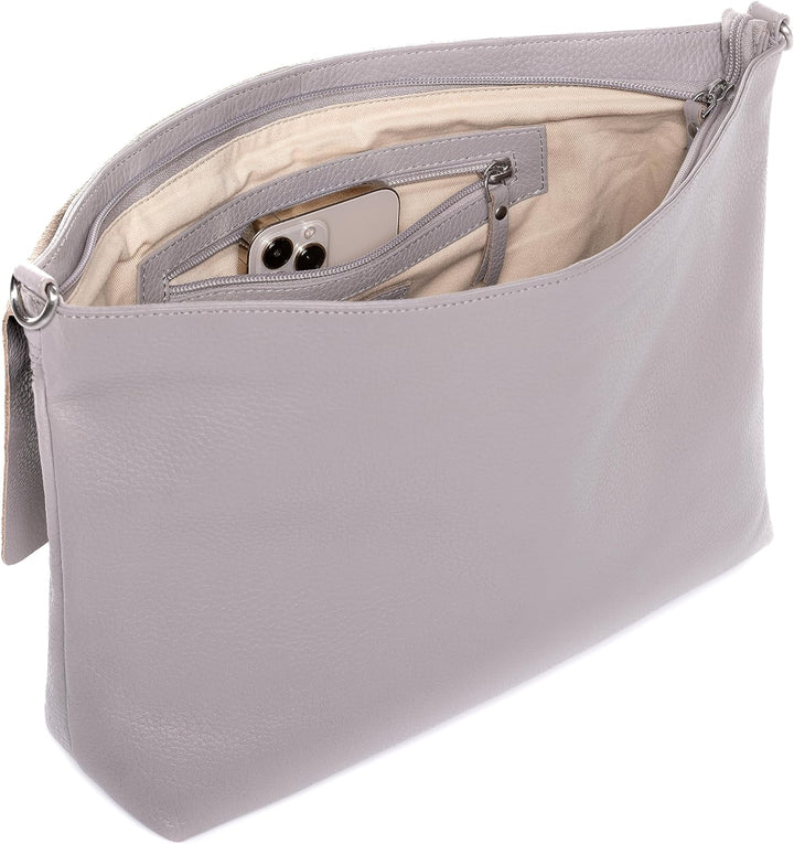 FEYNSINN BERLIN Schultertasche LIVA aus Nappa-Leder I Handtasche Schultergurt gross für Damen I Umhä