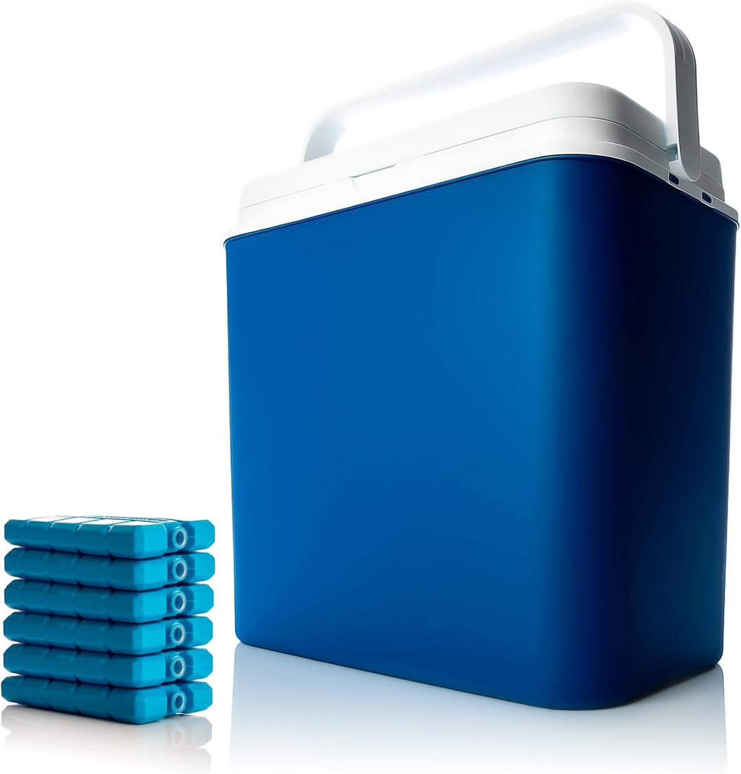 BigDean Kühlbox 24L / 10L / als Set - Thermobox aus Kunststoff - mit/ohne Kühlakkus - Outdoor Kühlta