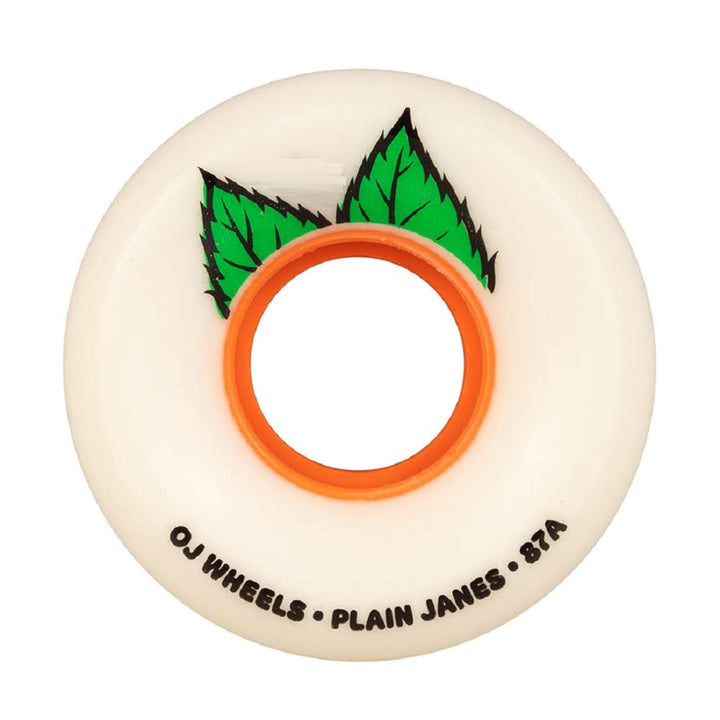 OJ Soft Wheels Plain Jane Schlüsselrahmen 87a Skateboard-Räder 54 mm Weiss, 54 mm Weiss
