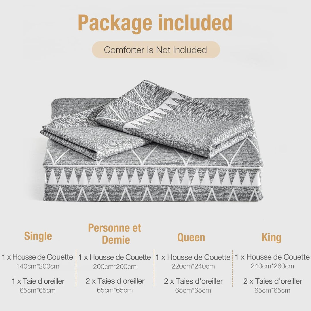 Tokokimo Bedding Bettwäsche Set 3 Pcs, Mikrofaser Bettbezug Set 240x220cm + 2 Kissenbezug 65x65cm, B