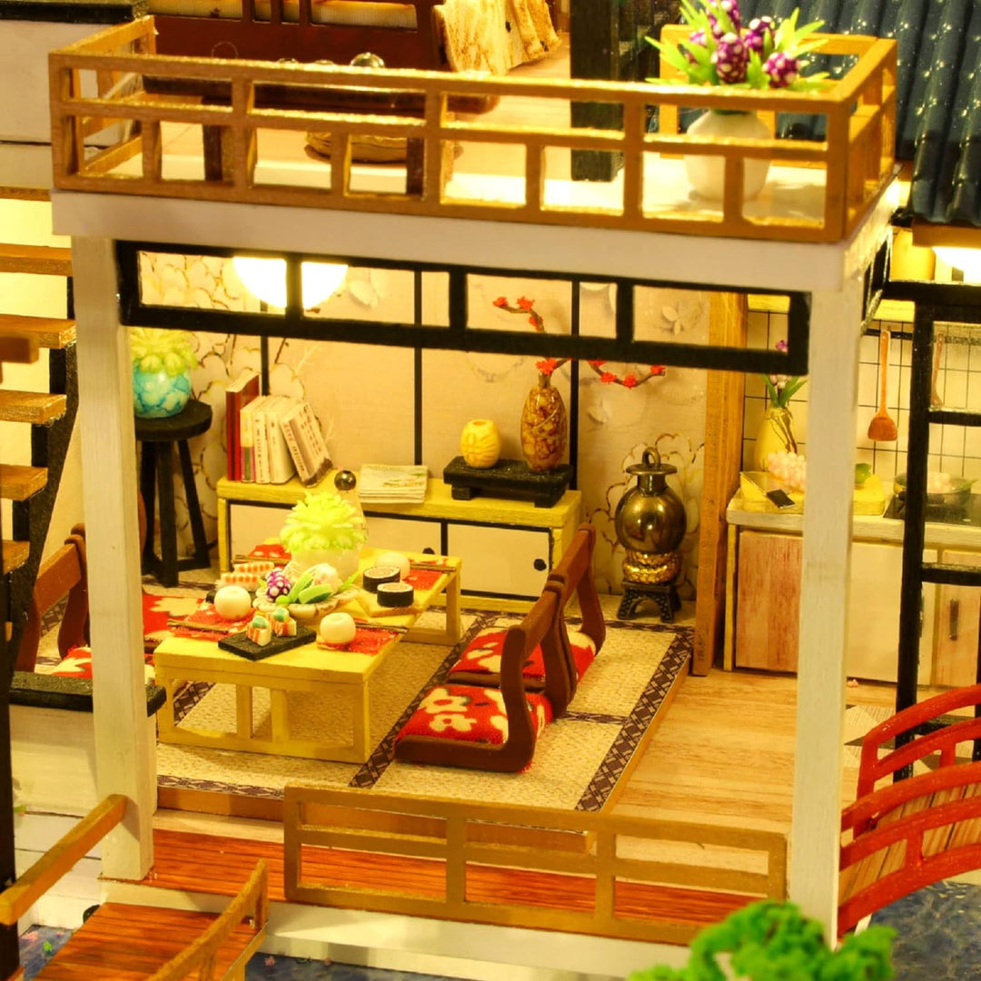 Cuteefun DIY Miniatur Puppenhaus Kit zum BAU Miniatur Haus mit Musik Möbeln und Werkzeugen Selber Ba