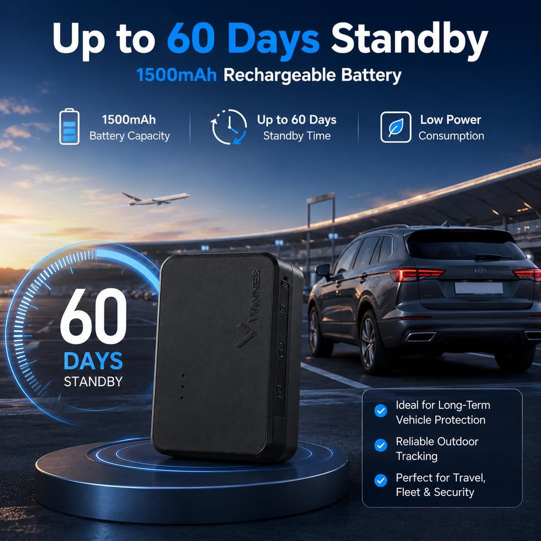 TKMARS Auto Mini GPS Tracker mit SIM, Echtzeit Ortung per APP, Magnetisch, 1500mAh Akku, GPS Sender