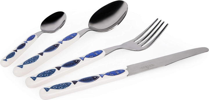 Excelsa Ocean Besteck-Set, 24-teilig, Edelstahl 18/0, Ocean